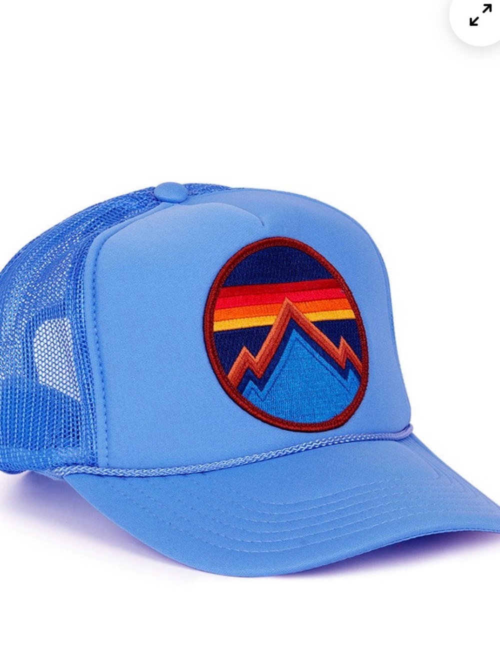 Aviator Nation Light Blue Trucker Hat with Mountain Patch